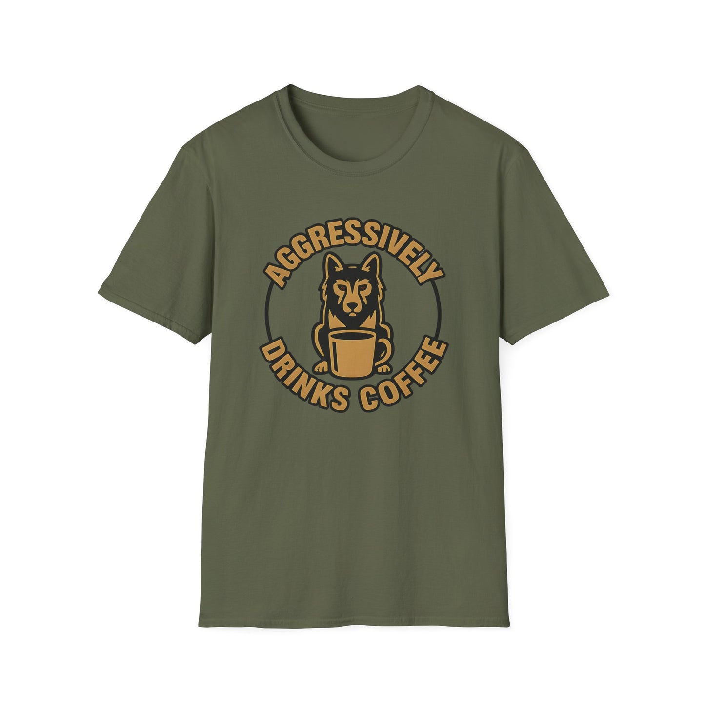 Aggressively Drinks Coffee T-shirt