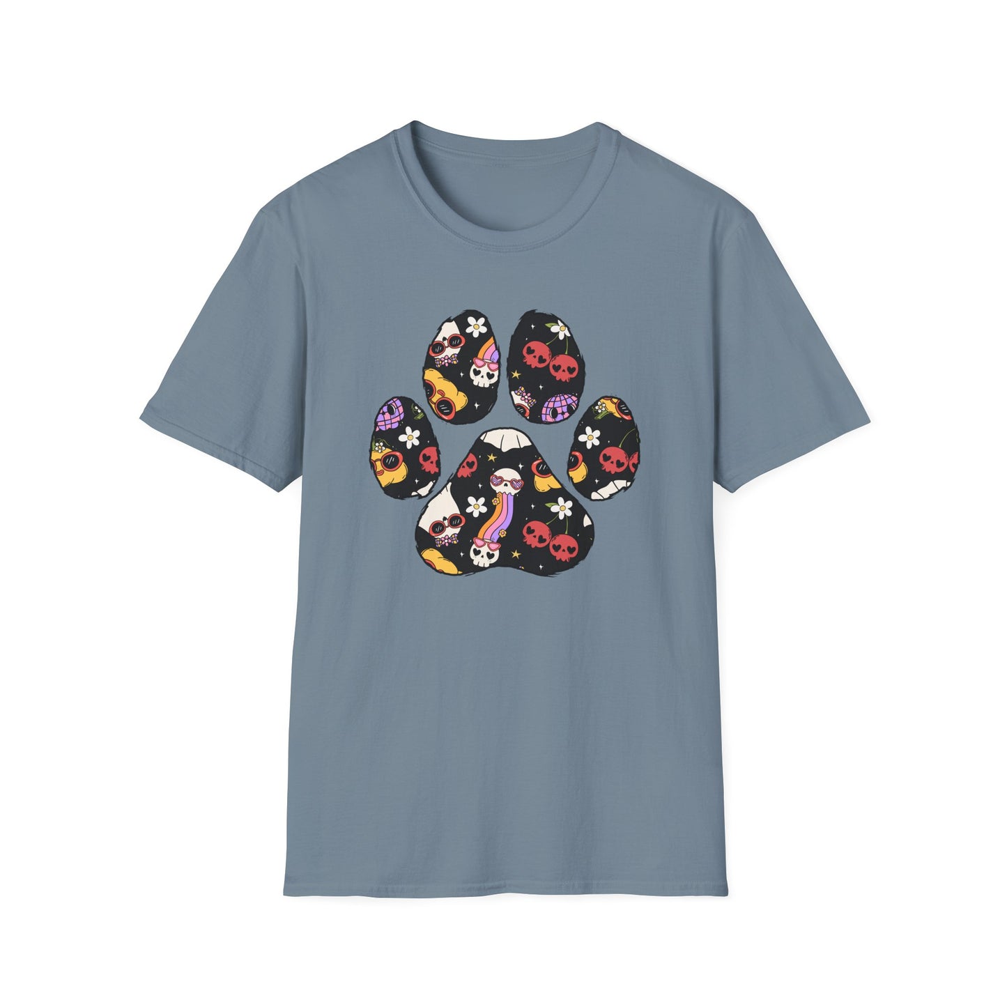 Halloween Print Dog Paw Print T-Shirt
