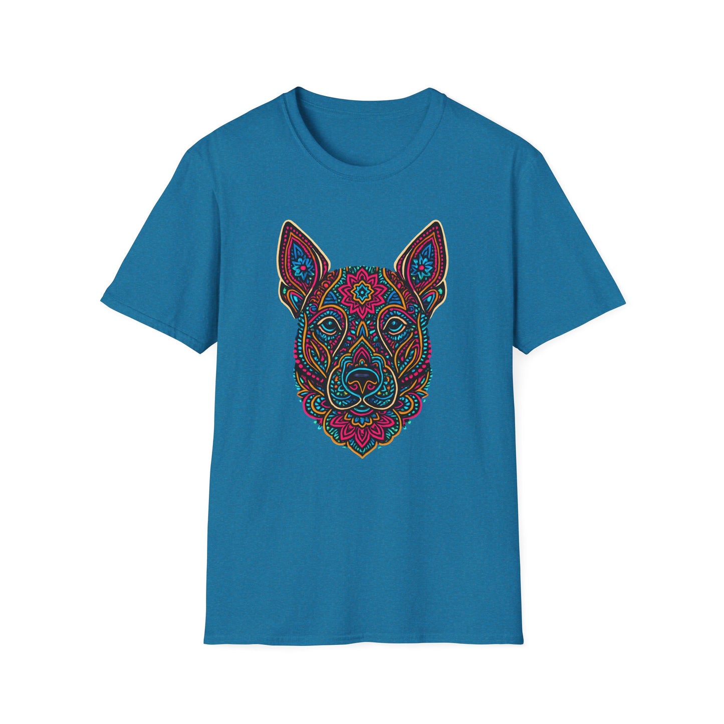 Colorful Mandala Dog Head T-Shirt