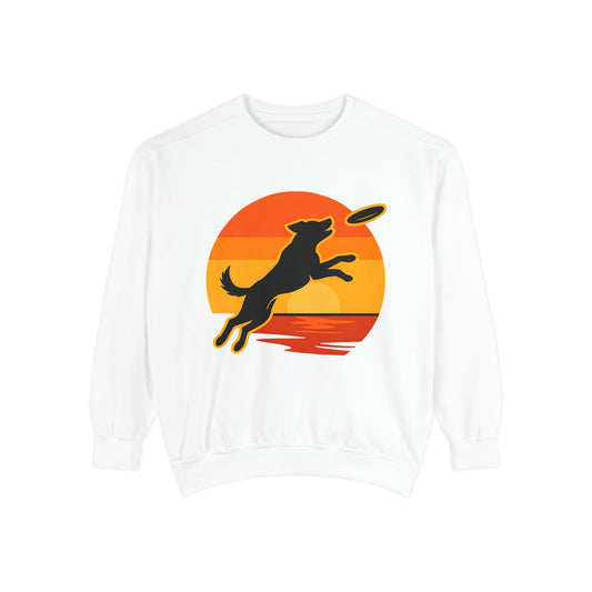Dog catching Frisbee Sweatshirt