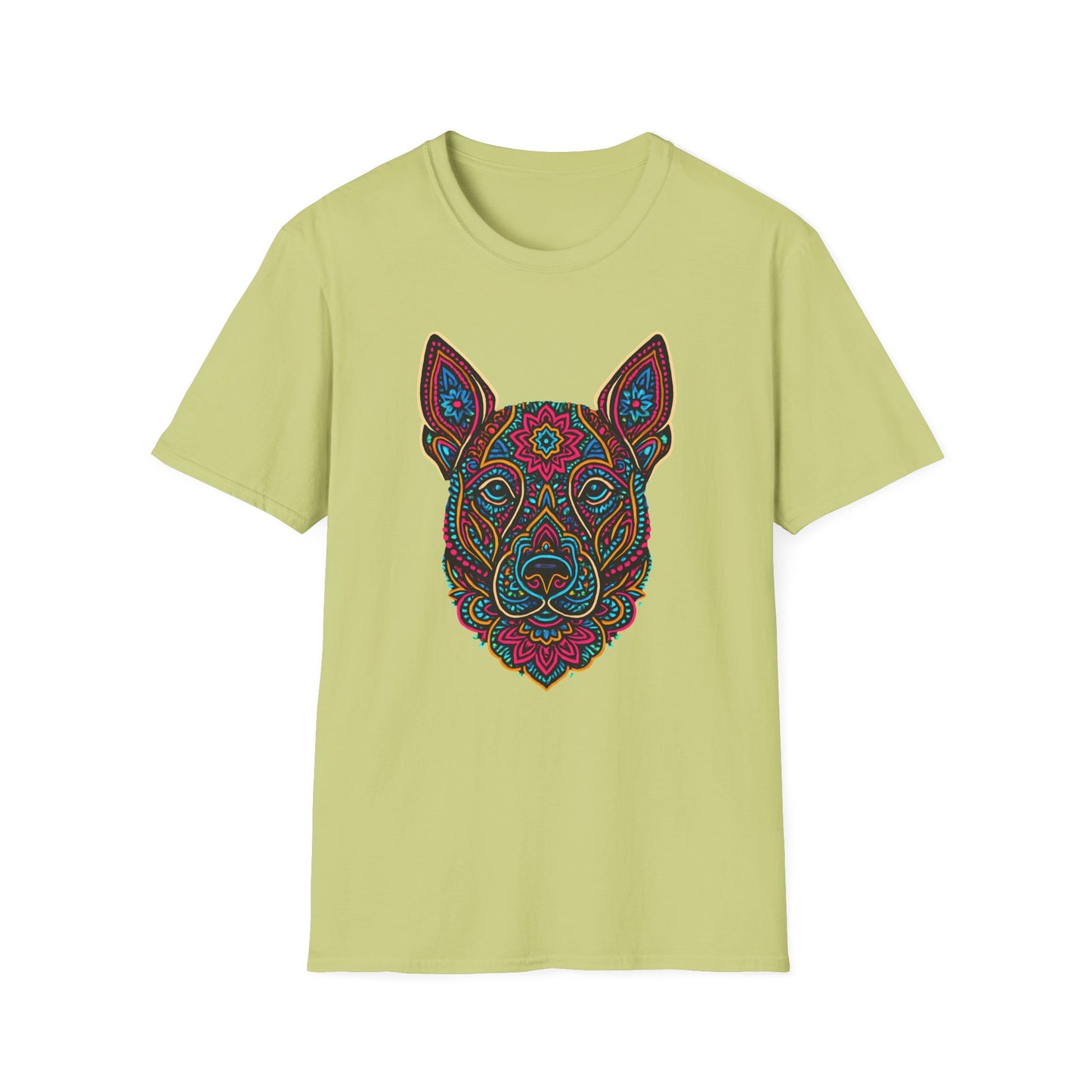 Colorful Mandala Dog Head T-Shirt