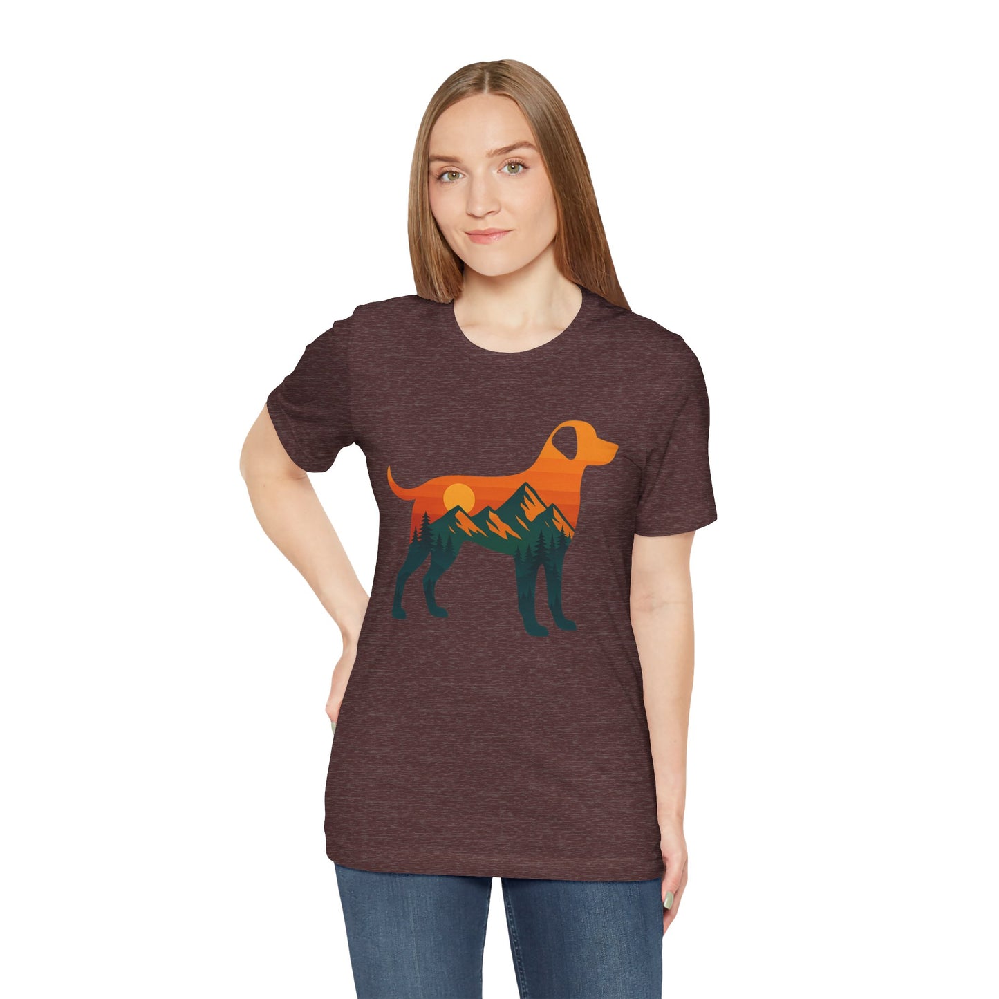 Dog silhouette mountain T-shirt