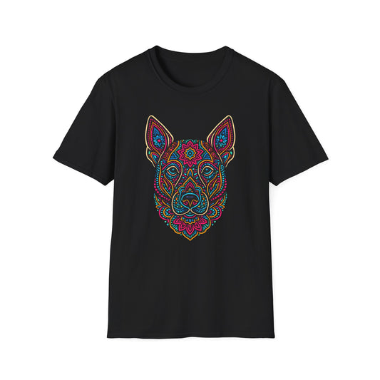 Colorful Mandala Dog Head T-Shirt