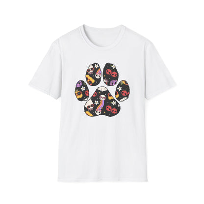 Halloween Print Dog Paw Print T-Shirt