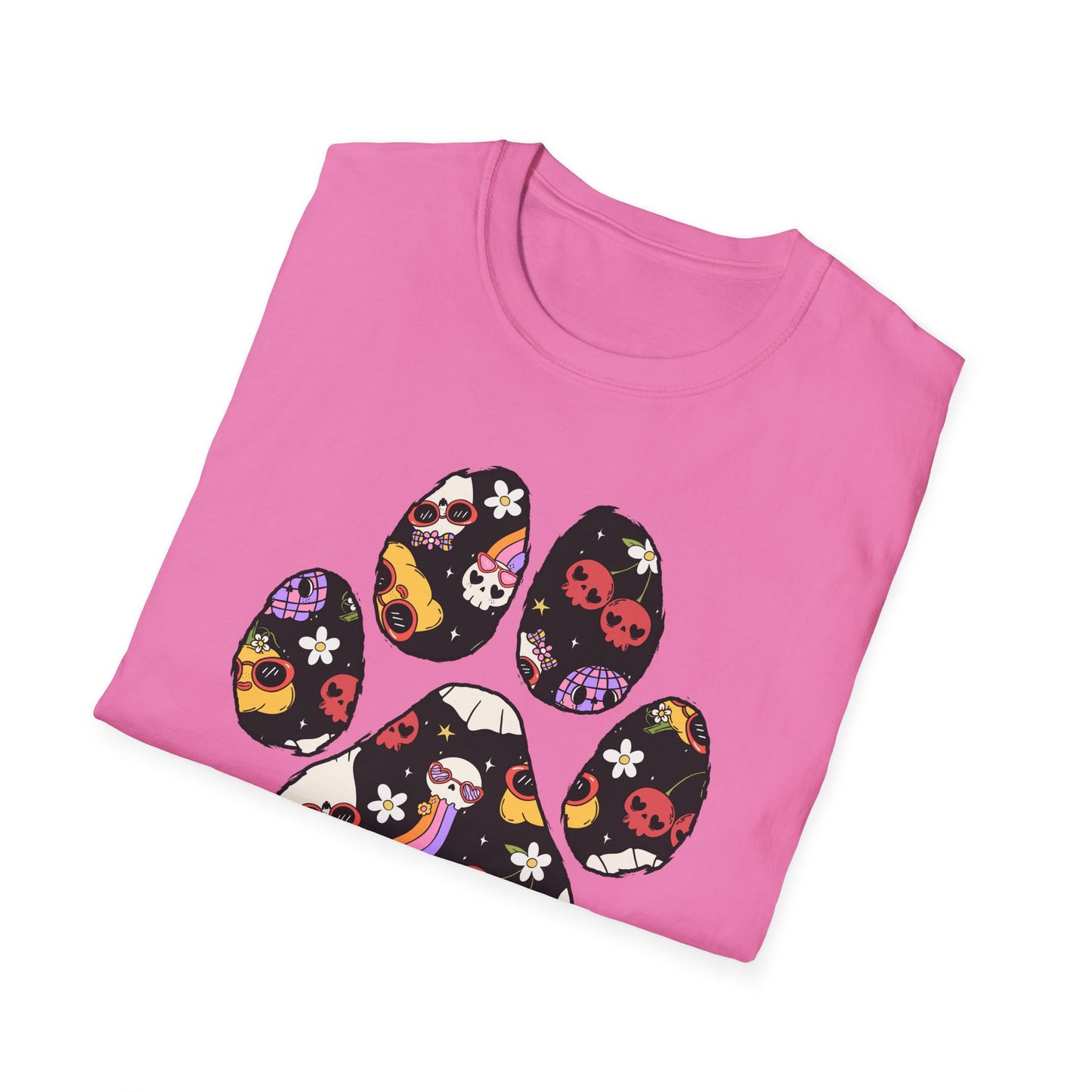 Halloween Print Dog Paw Print T-Shirt