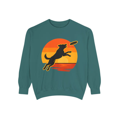 Dog catching Frisbee Sweatshirt