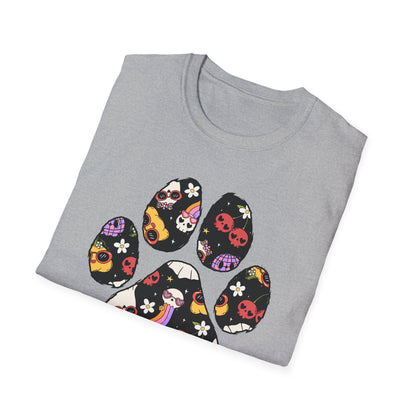 Halloween Print Dog Paw Print T-Shirt