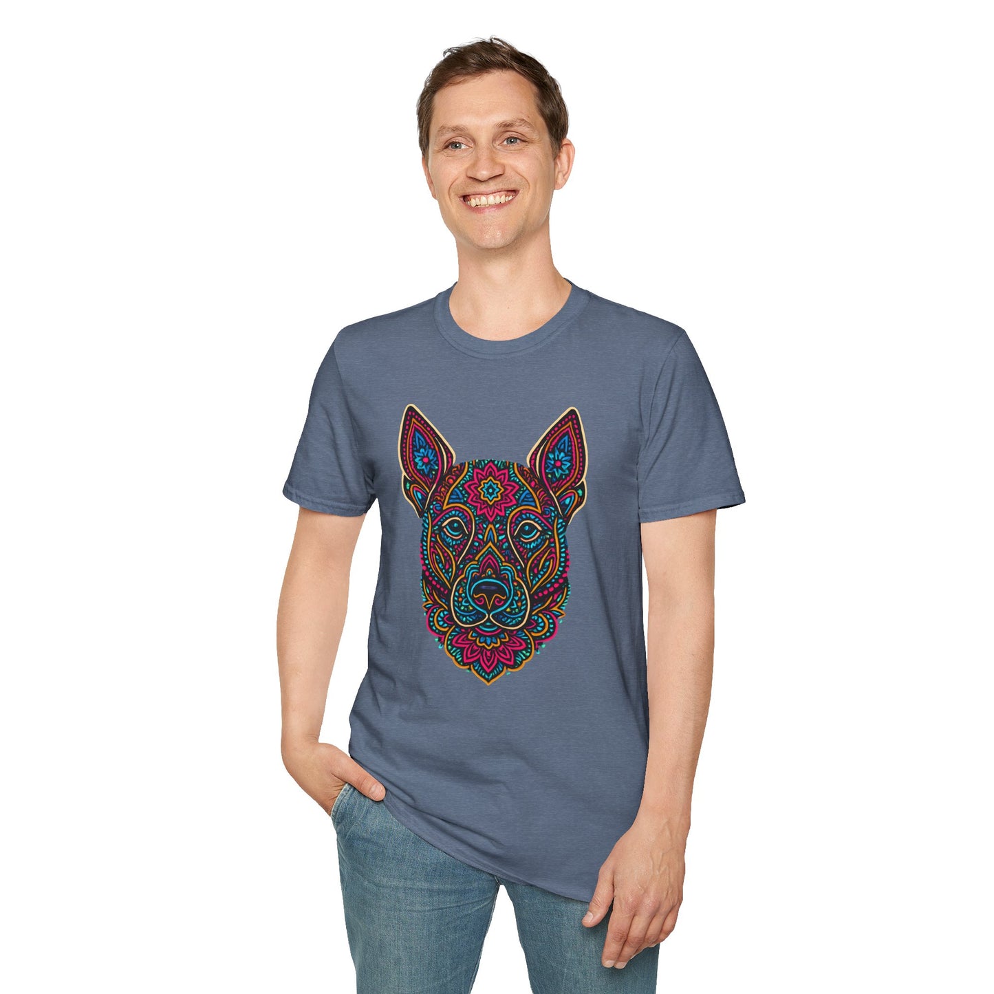 Colorful Mandala Dog Head T-Shirt