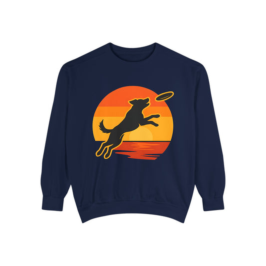 Dog catching Frisbee Sweatshirt