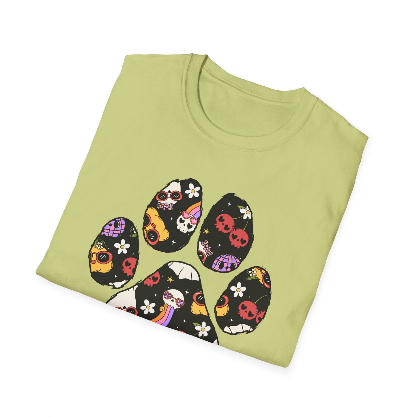 Halloween Print Dog Paw Print T-Shirt