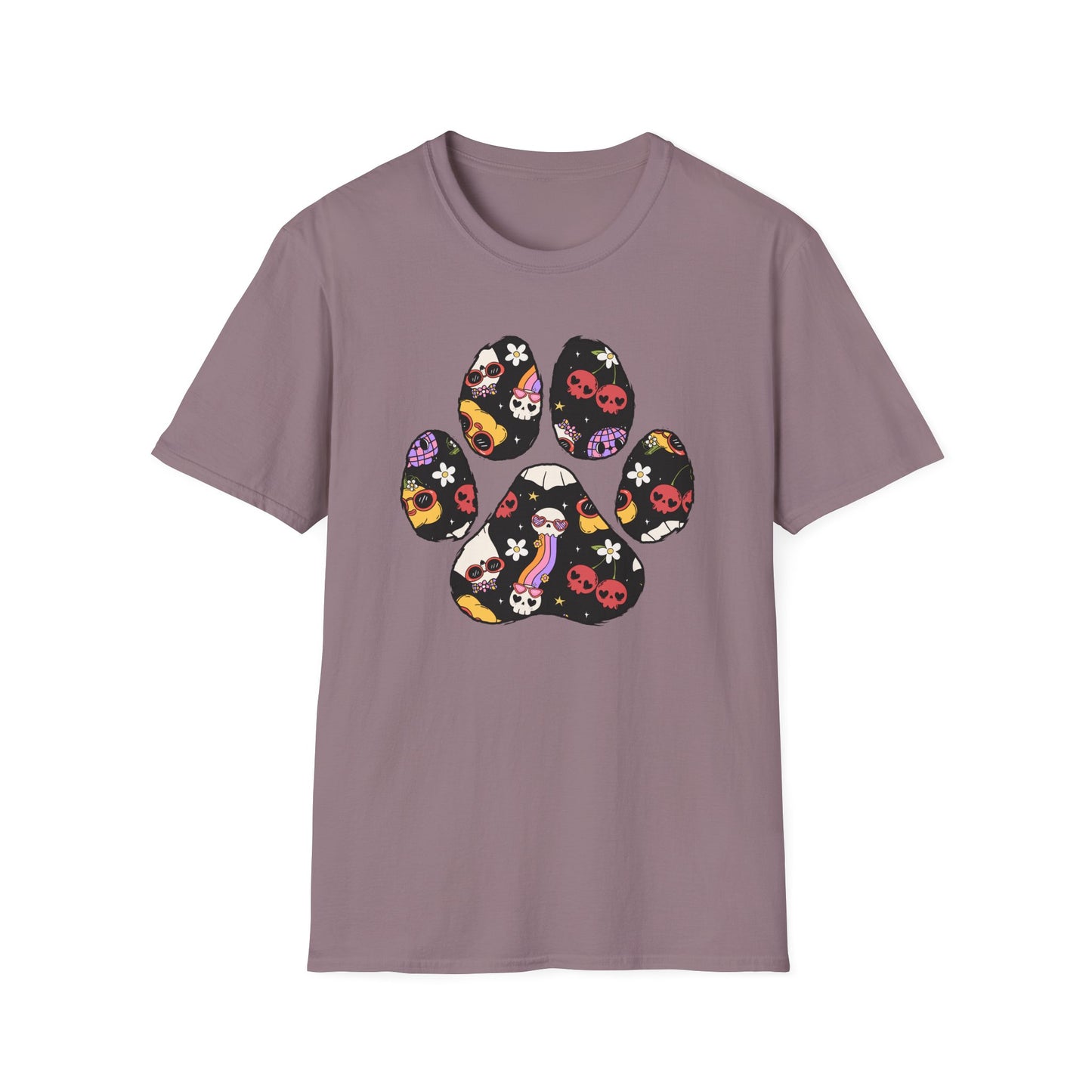 Halloween Print Dog Paw Print T-Shirt