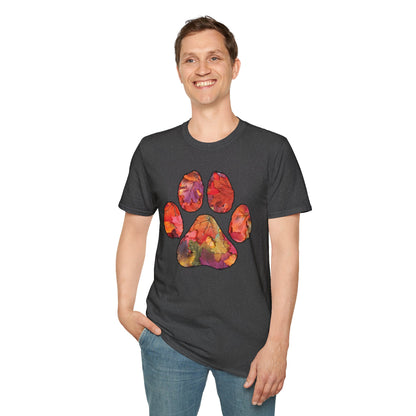 Fall Leaves Dog Paw Print T-shirt