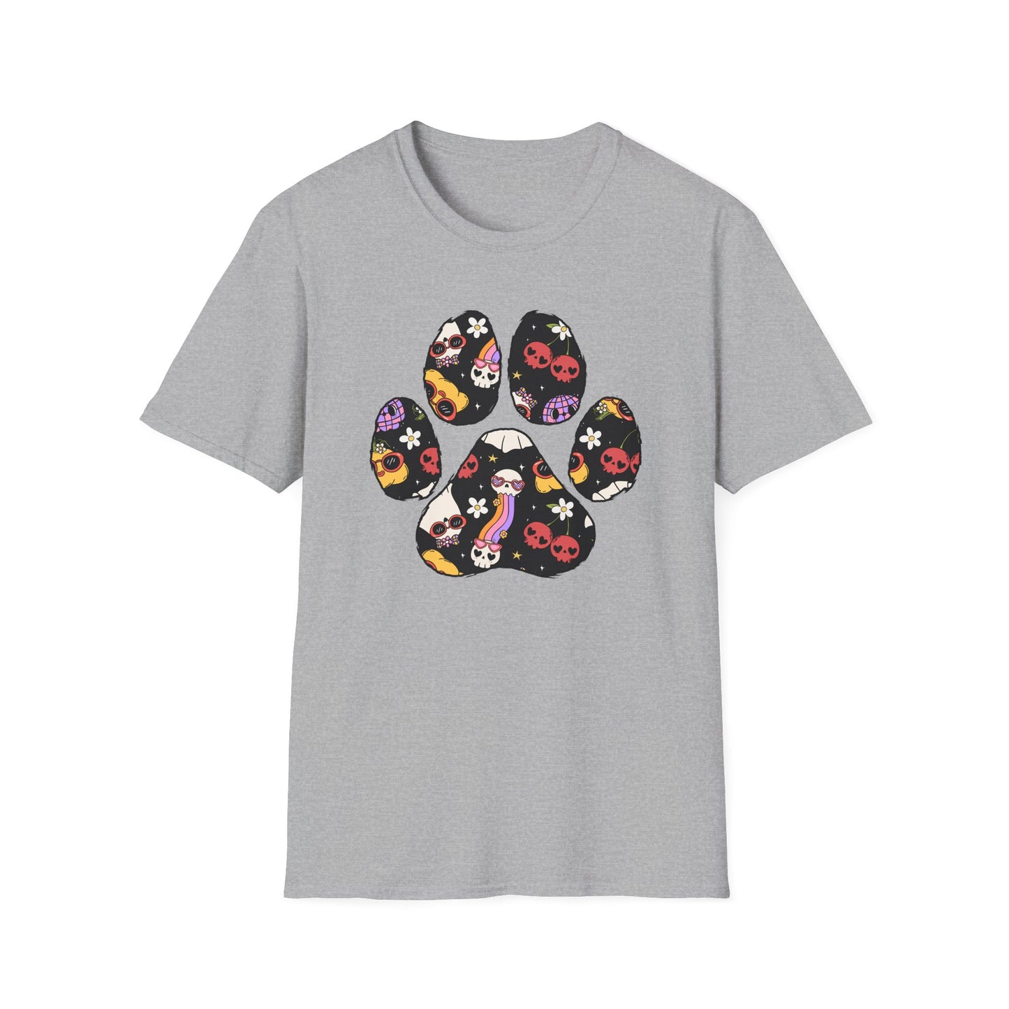 Halloween Print Dog Paw Print T-Shirt