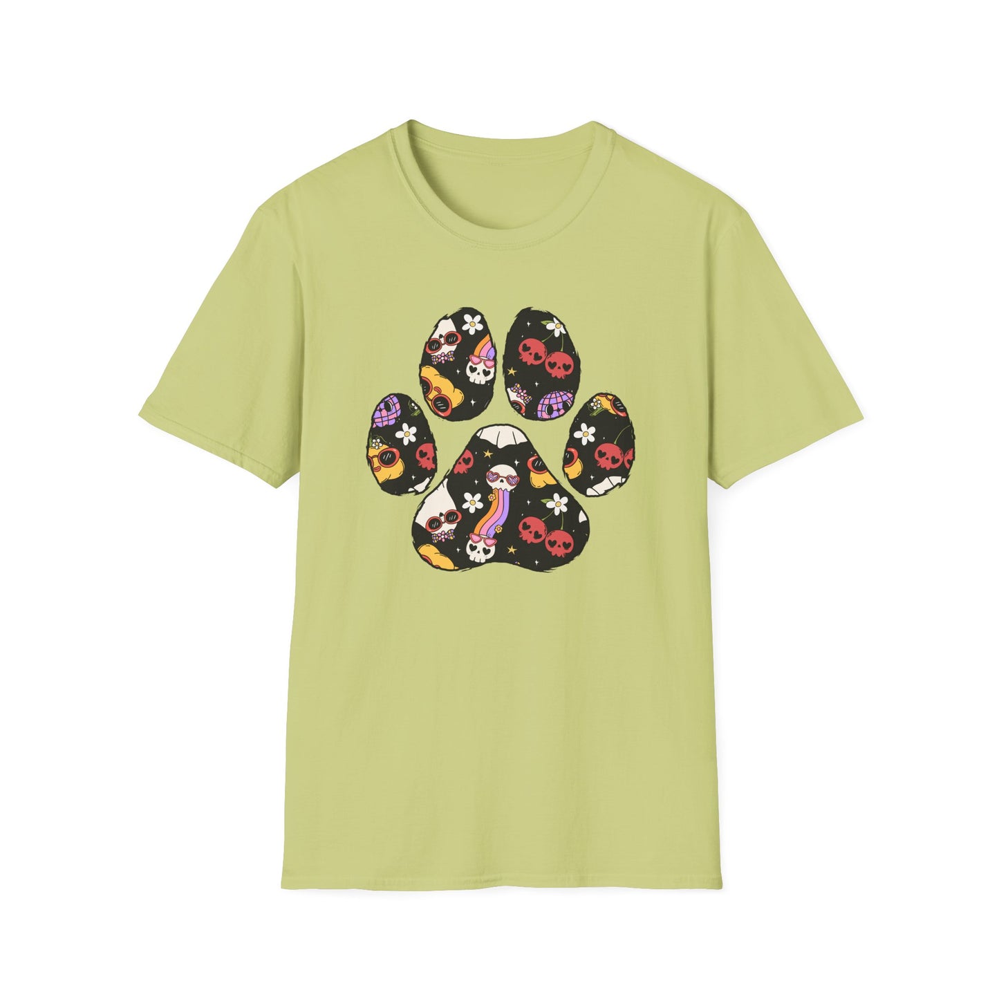 Halloween Print Dog Paw Print T-Shirt