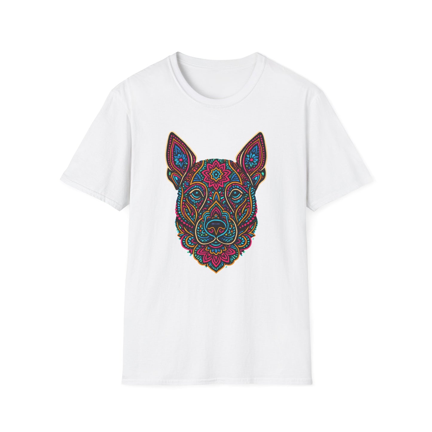 Colorful Mandala Dog Head T-Shirt