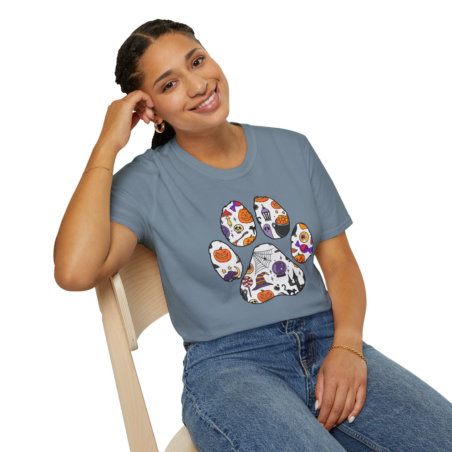 Halloween Cute Dog Paw Print T-shirt