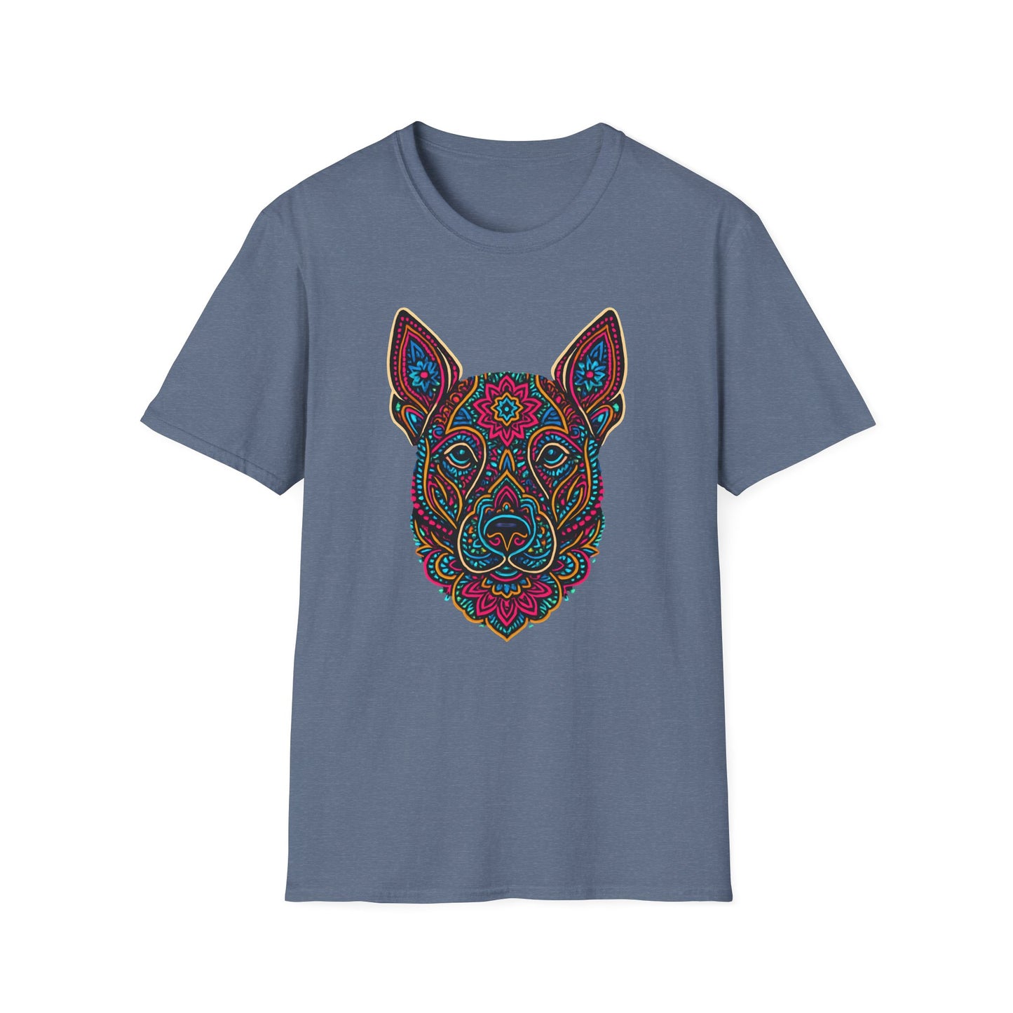 Colorful Mandala Dog Head T-Shirt