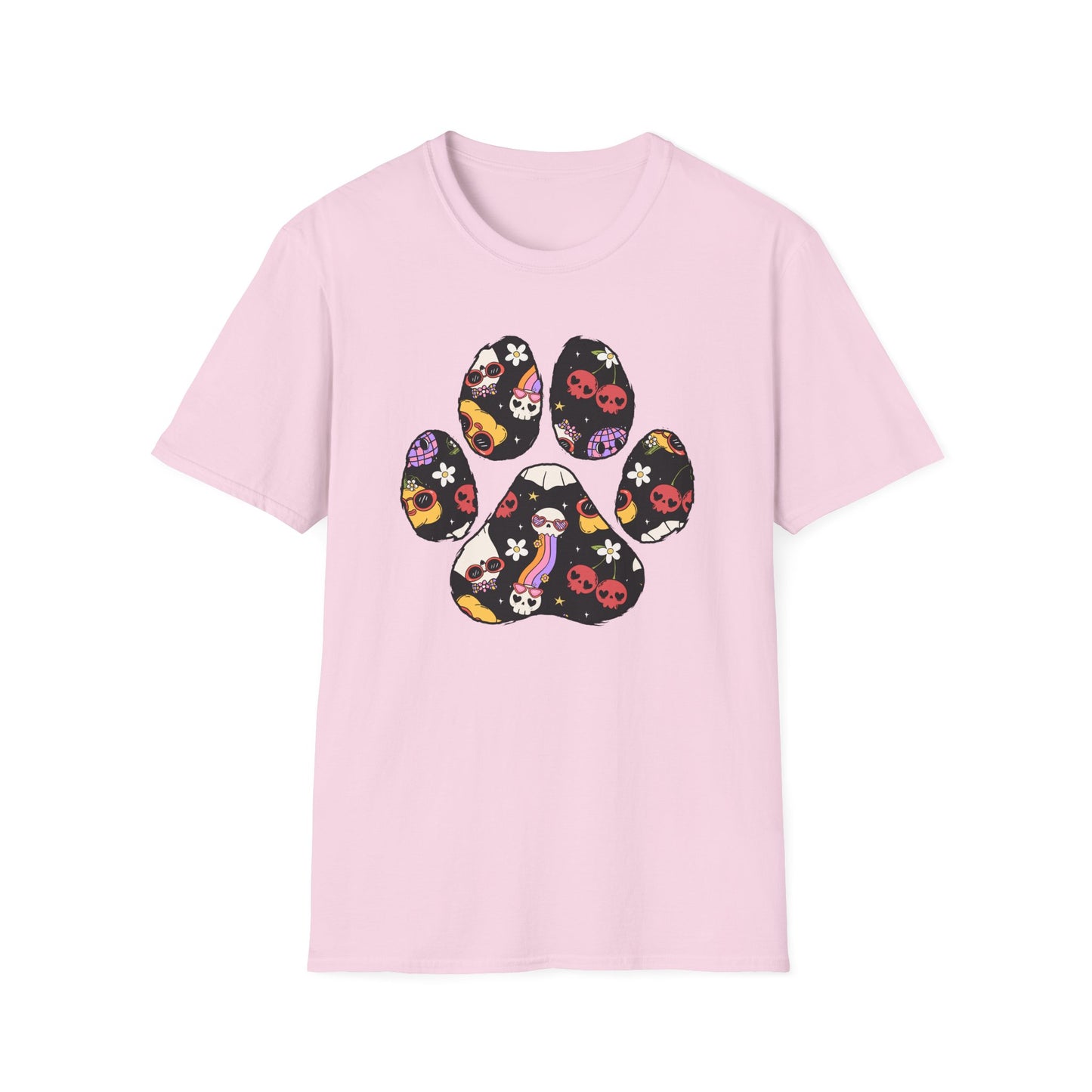 Halloween Print Dog Paw Print T-Shirt