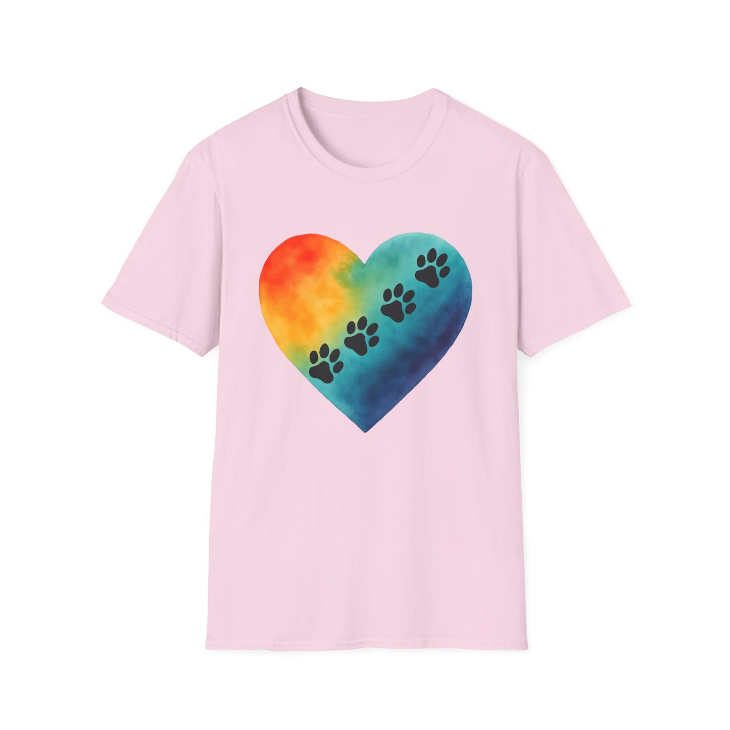 Rainbow Heart with Paw Prints T-Shirt