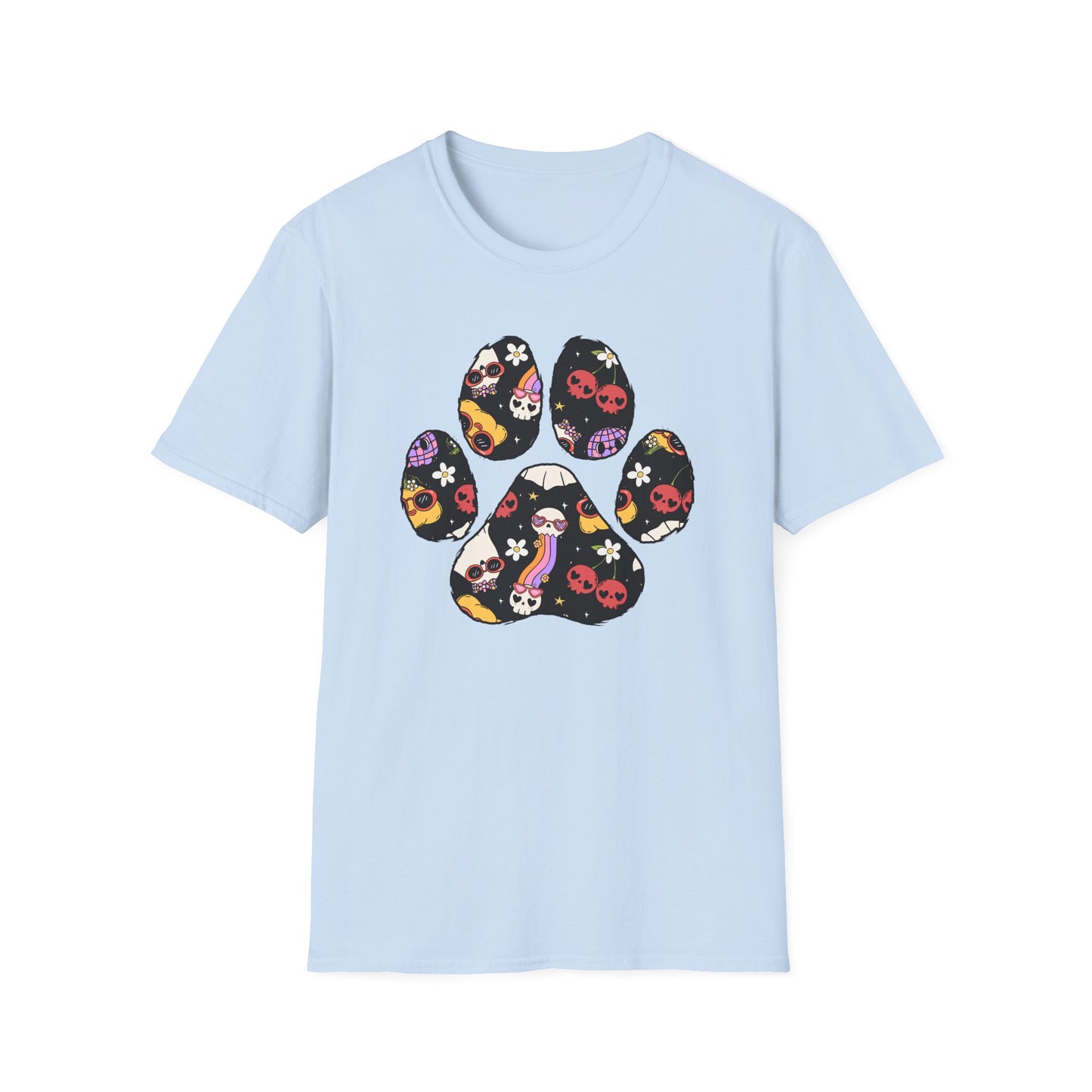 Halloween Print Dog Paw Print T-Shirt
